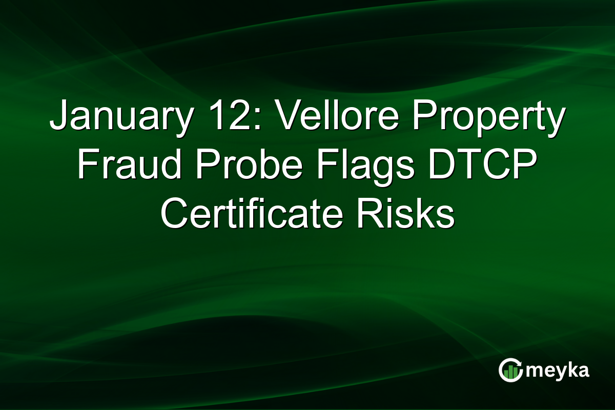 January 12: Vellore Property Fraud Probe Flags DTCP Certificate Risks