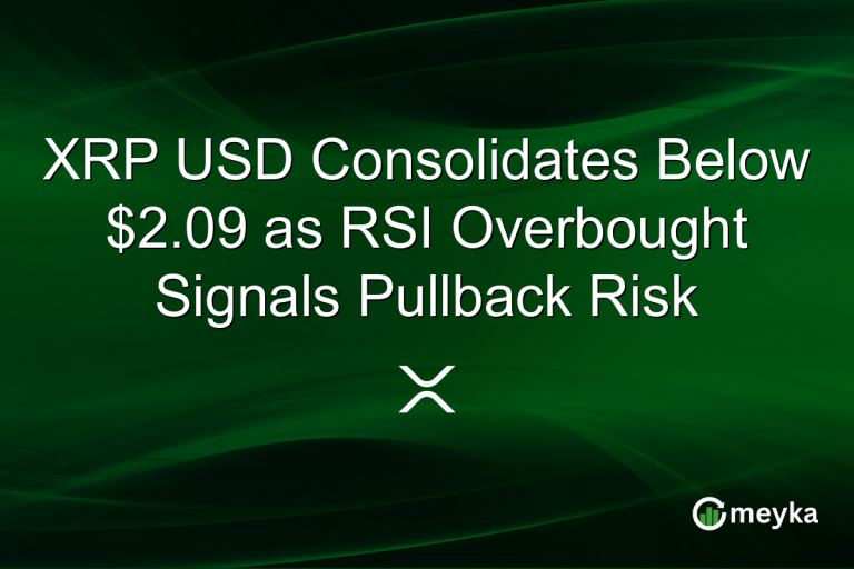 XRP USD Consolidates Below $2.09 as RSI Overbought Signals Pullback Risk