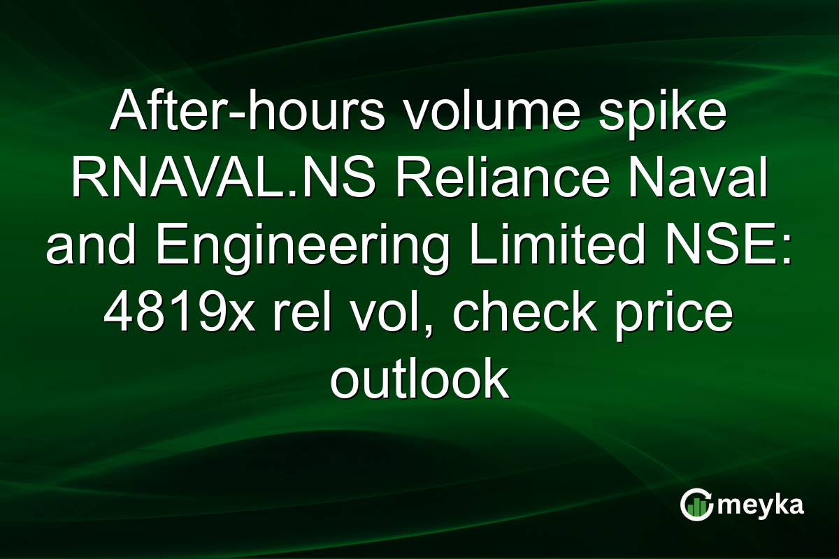 After-hours volume spike RNAVAL.NS Reliance Naval and Engineering Limited NSE: 4819x rel vol, check price outlook