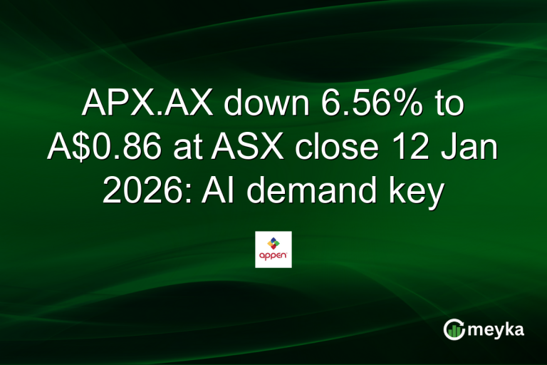 APX.AX down 6.56% to A$0.86 at ASX close 12 Jan 2026: AI demand key