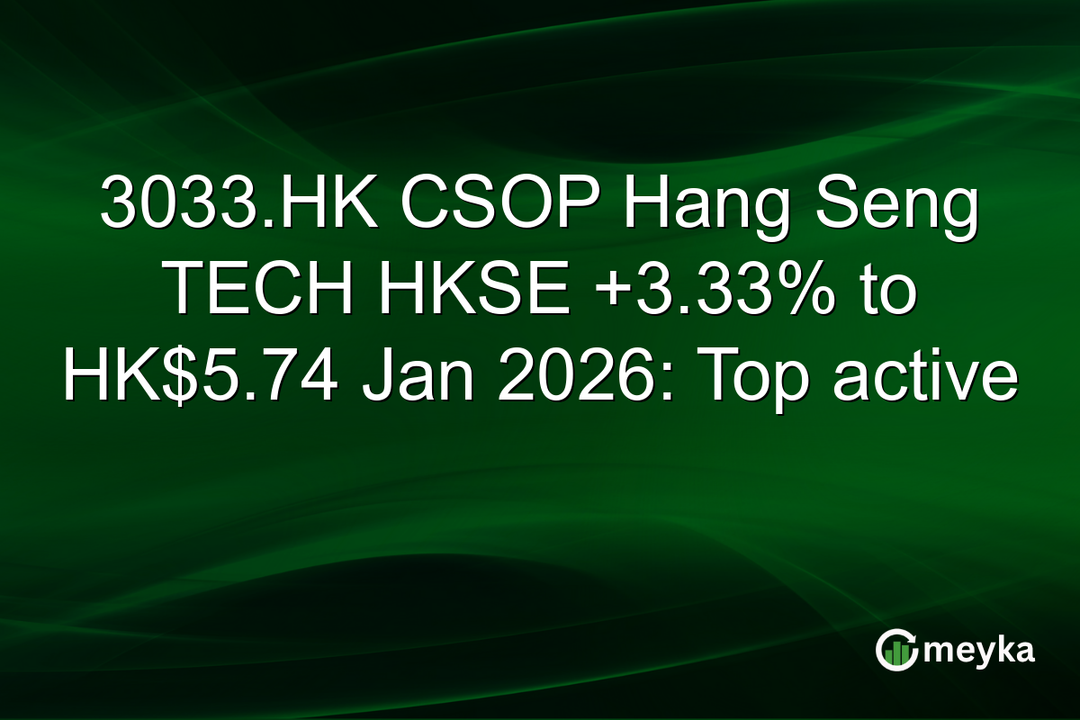 3033.HK CSOP Hang Seng TECH HKSE +3.33% to HK$5.74 Jan 2026: Top active