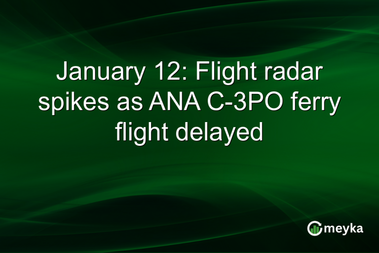 January 12: Flight radar spikes as ANA C-3PO ferry flight delayed