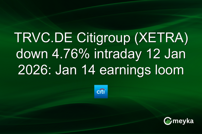 TRVC.DE Citigroup (XETRA) down 4.76% intraday 12 Jan 2026: Jan 14 earnings loom