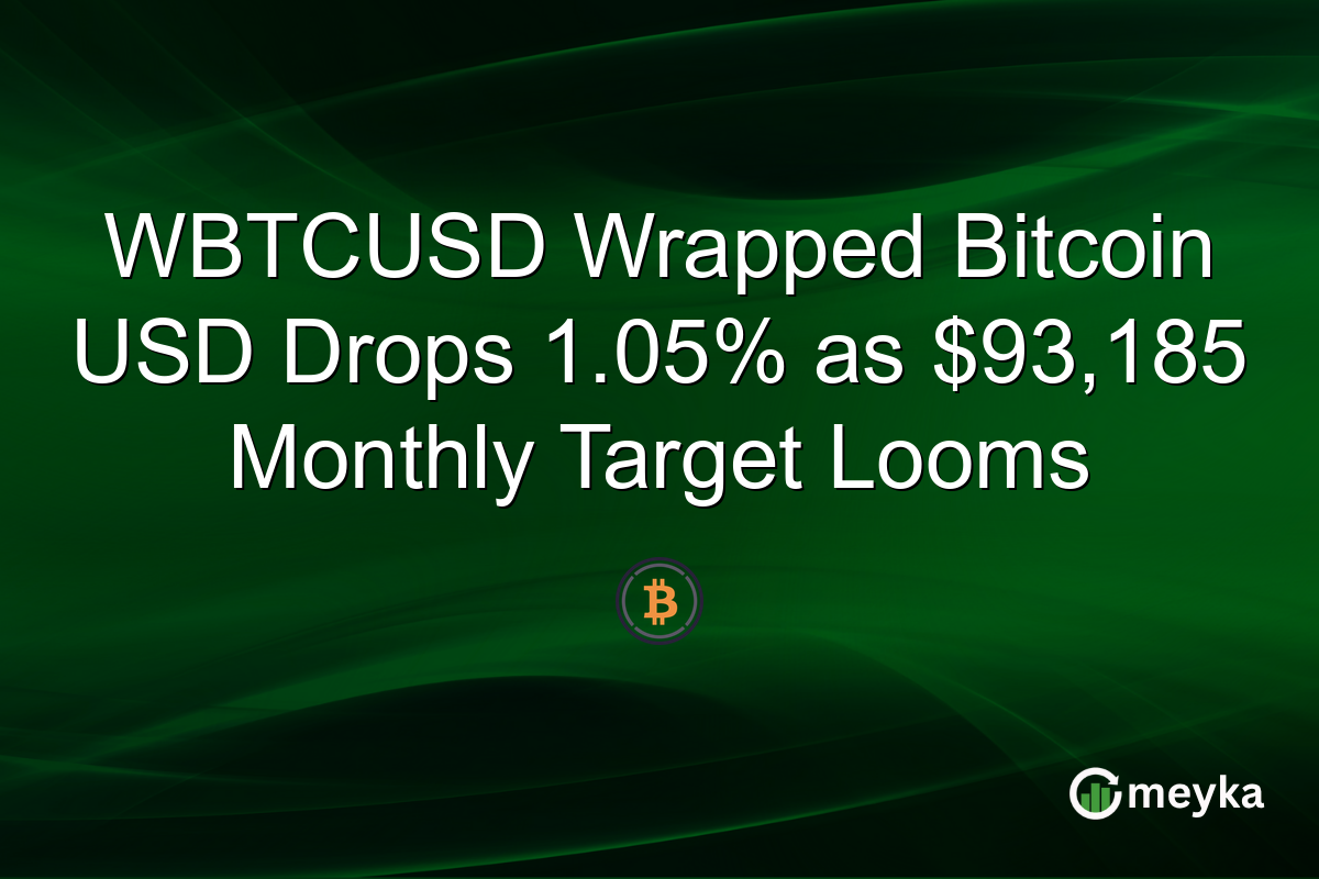 WBTCUSD Wrapped Bitcoin USD Drops 1.05% as $93,185 Monthly Target Looms