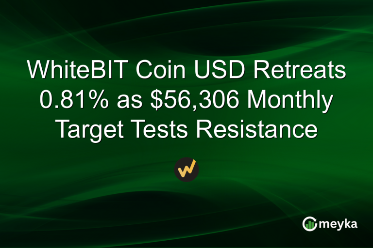 WhiteBIT Coin USD Retreats 0.81% as $56,306 Monthly Target Tests Resistance