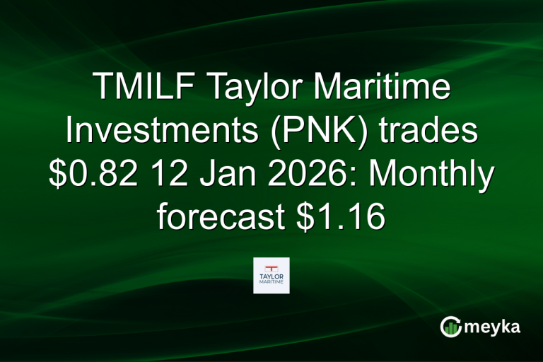 TMILF Taylor Maritime Investments (PNK) trades $0.82 12 Jan 2026: Monthly forecast $1.16