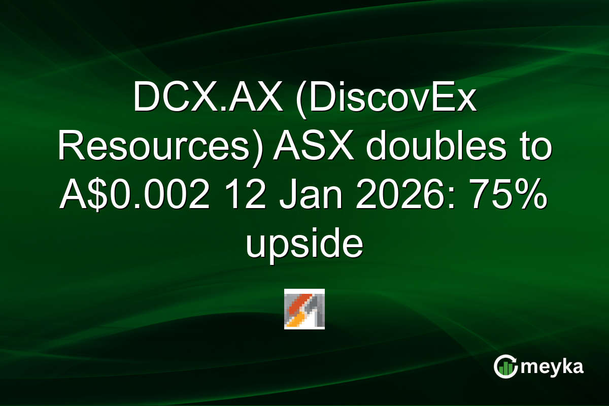 DCX.AX (DiscovEx Resources) ASX doubles to A$0.002 12 Jan 2026: 75% upside