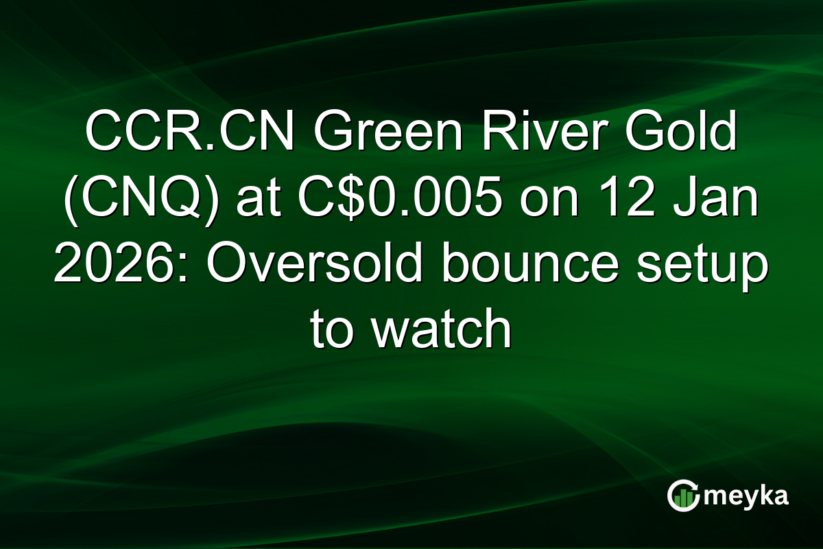 CCR.CN Green River Gold (CNQ) at C$0.005 on 12 Jan 2026: Oversold bounce setup to watch