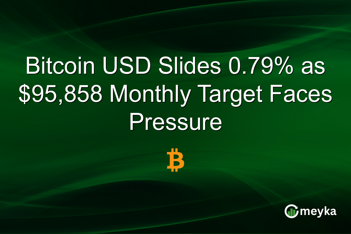 Bitcoin USD Slides 0.79% as $95,858 Monthly Target Faces Pressure