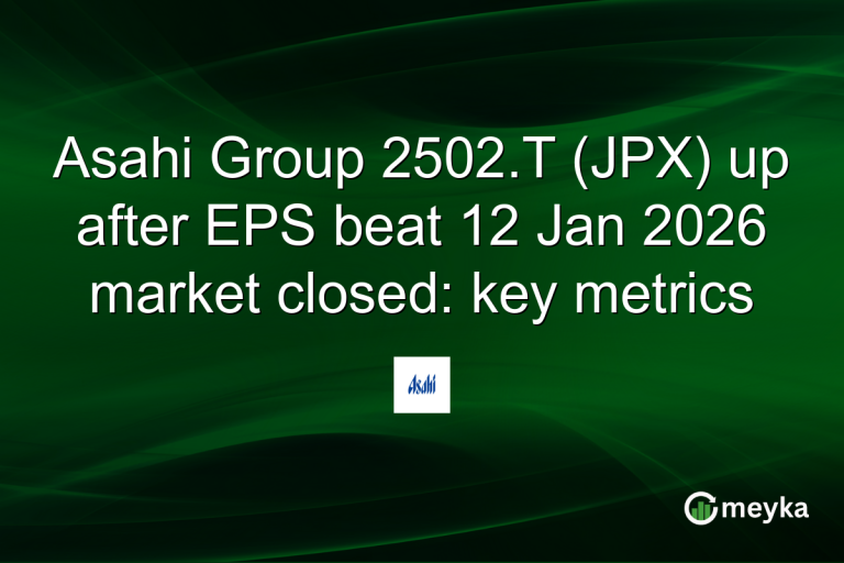 Asahi Group 2502.T (JPX) up after EPS beat 12 Jan 2026 market closed: key metrics
