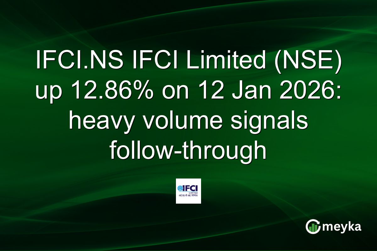 IFCI.NS IFCI Limited (NSE) up 12.86% on 12 Jan 2026: heavy volume signals follow-through
