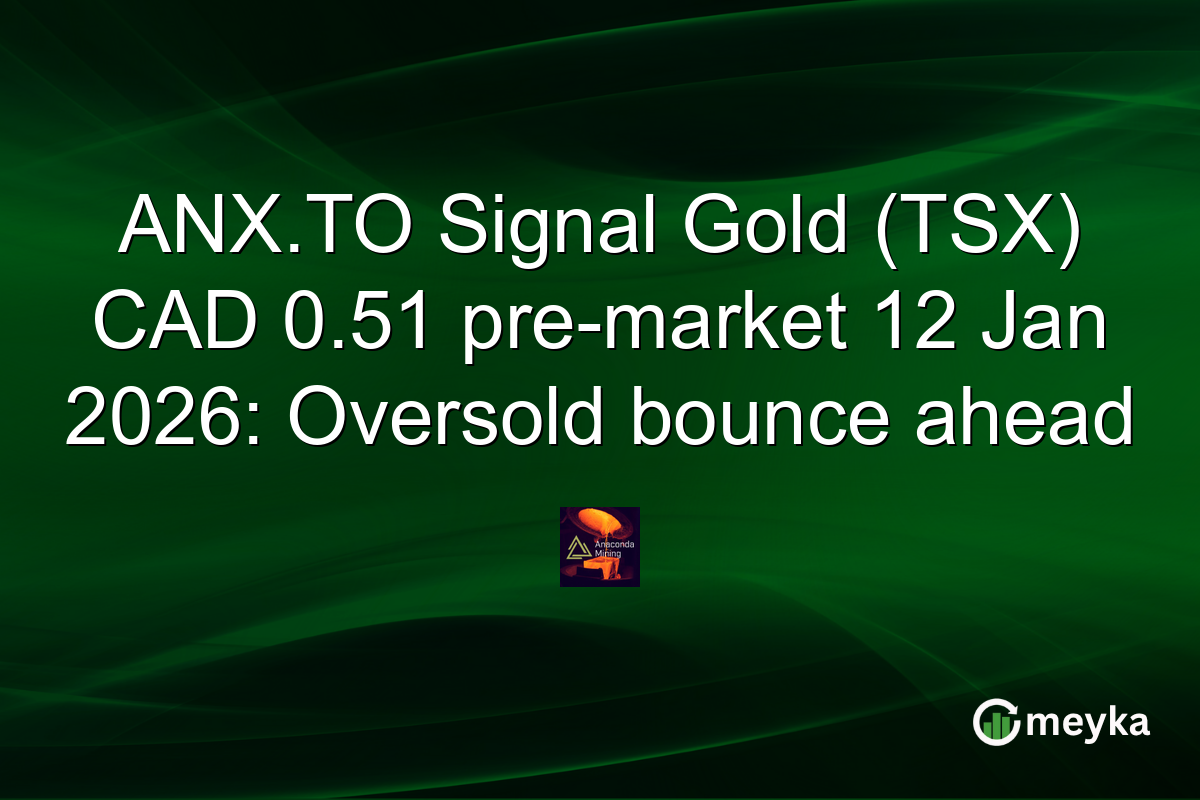 ANX.TO Signal Gold (TSX) CAD 0.51 pre-market 12 Jan 2026: Oversold bounce ahead