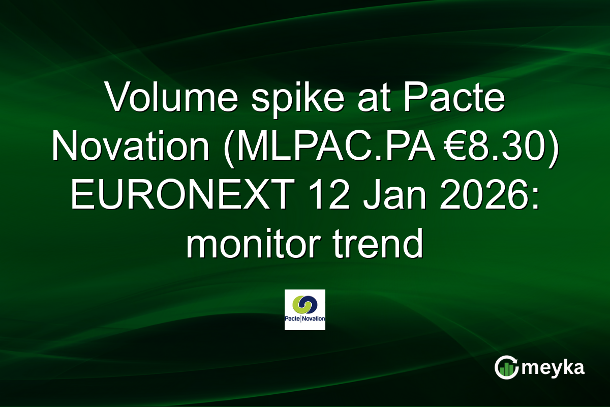 Volume spike at Pacte Novation (MLPAC.PA €8.30) EURONEXT 12 Jan 2026: monitor trend