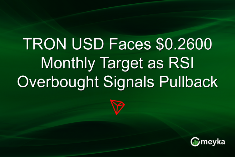 TRON USD Faces $0.2600 Monthly Target as RSI Overbought Signals Pullback