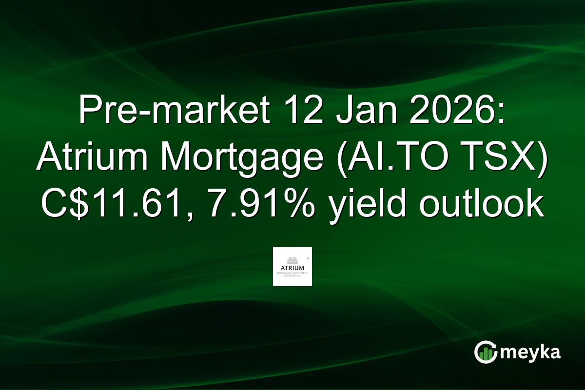 Pre-market 12 Jan 2026: Atrium Mortgage (AI.TO TSX) C$11.61, 7.91% yield outlook