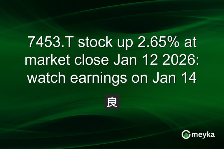 7453.T stock up 2.65% at market close Jan 12 2026: watch earnings on Jan 14