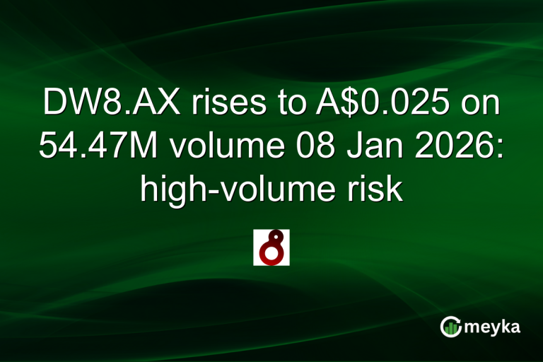 DW8.AX rises to A$0.025 on 54.47M volume 08 Jan 2026: high-volume risk