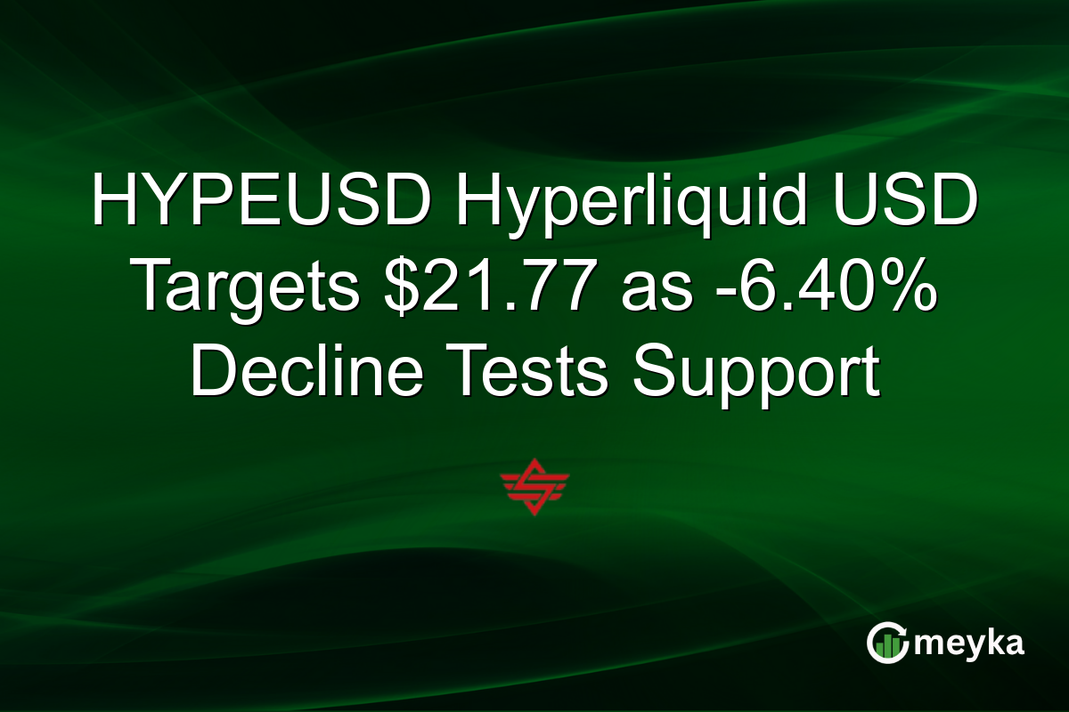 HYPEUSD Hyperliquid USD Targets $21.77 as -6.40% Decline Tests Support