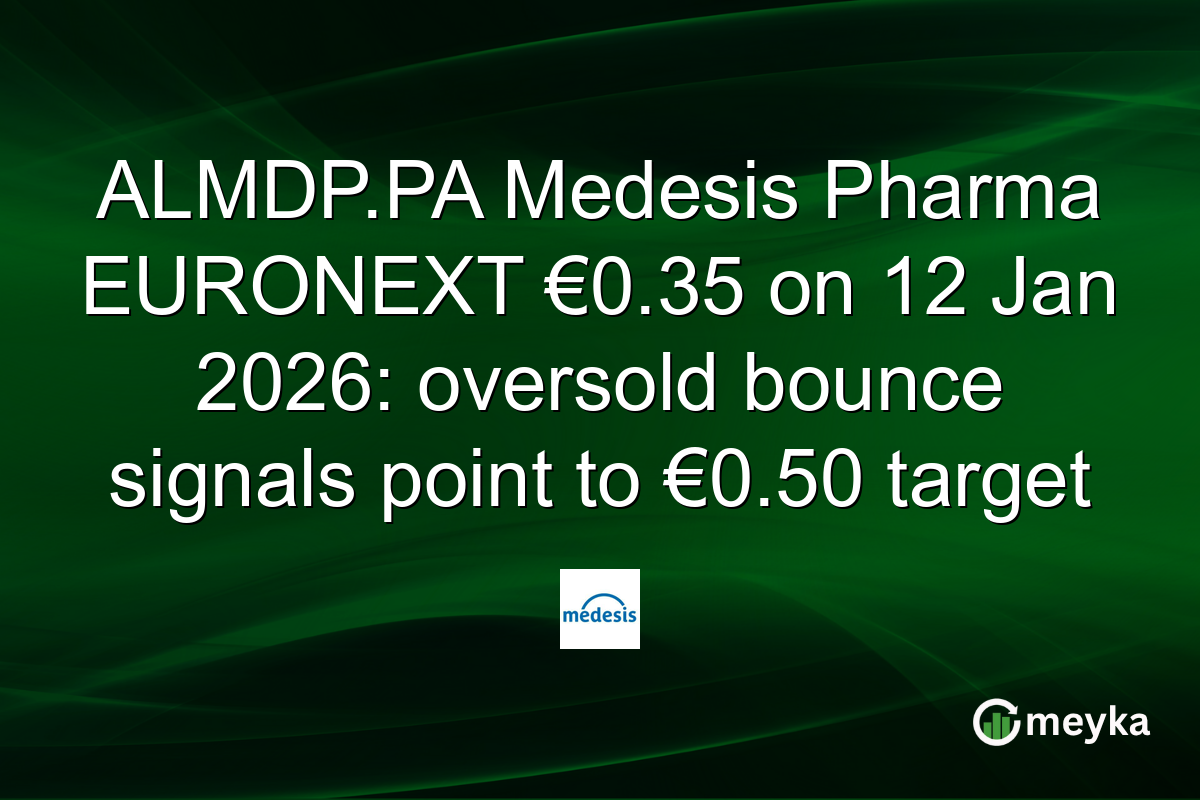 ALMDP.PA Medesis Pharma EURONEXT €0.35 on 12 Jan 2026: oversold bounce signals point to €0.50 target