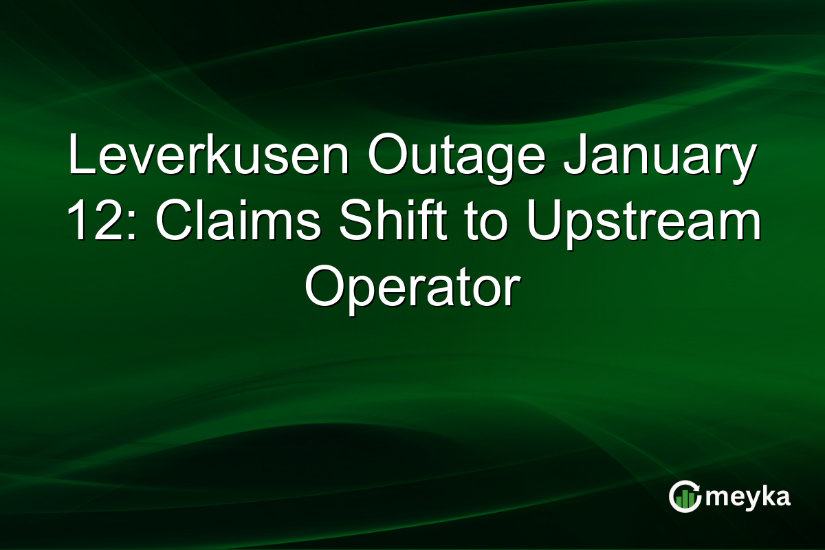 Leverkusen Outage January 12: Claims Shift to Upstream Operator