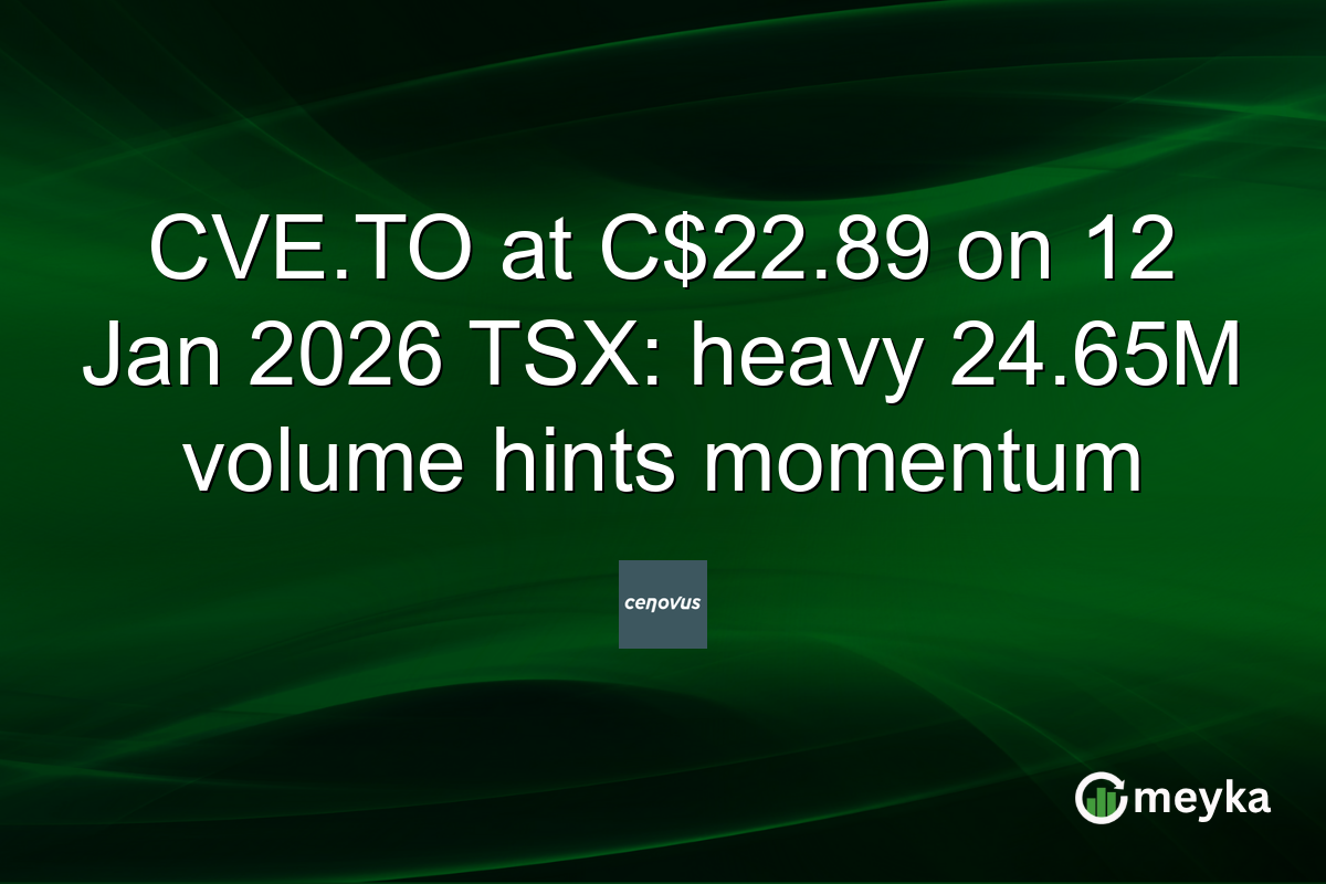 CVE.TO at C$22.89 on 12 Jan 2026 TSX: heavy 24.65M volume hints momentum