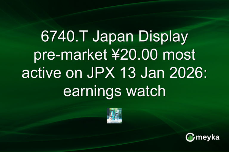 6740.T Japan Display pre-market ¥20.00 most active on JPX 13 Jan 2026: earnings watch