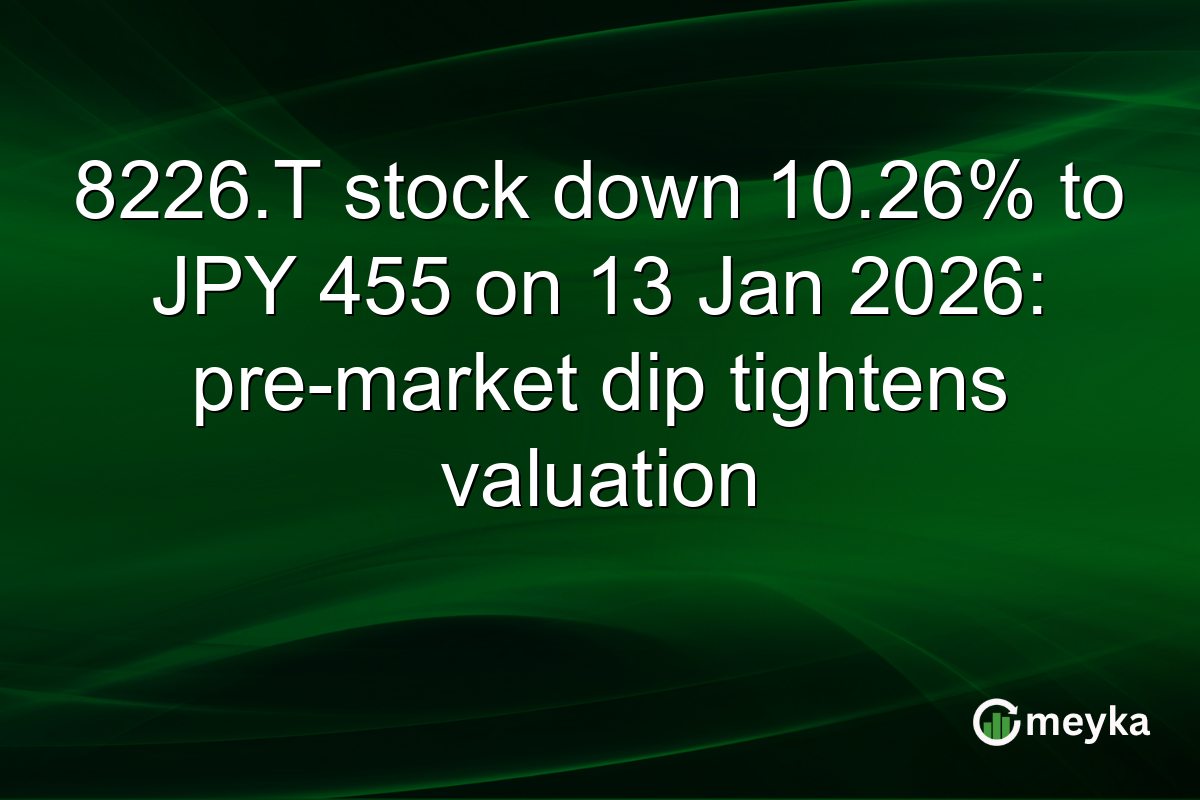 8226.T stock down 10.26% to JPY 455 on 13 Jan 2026: pre-market dip tightens valuation