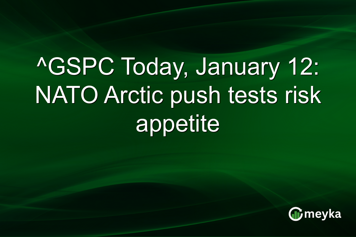^GSPC Today, January 12: NATO Arctic push tests risk appetite