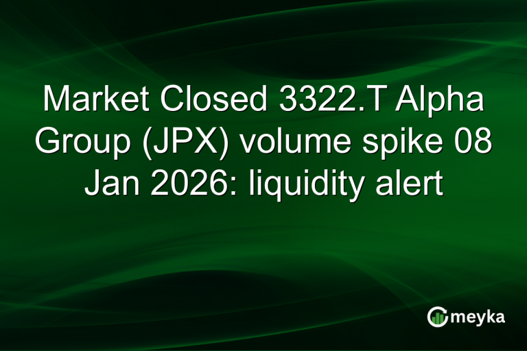 Market Closed 3322.T Alpha Group (JPX) volume spike 08 Jan 2026: liquidity alert