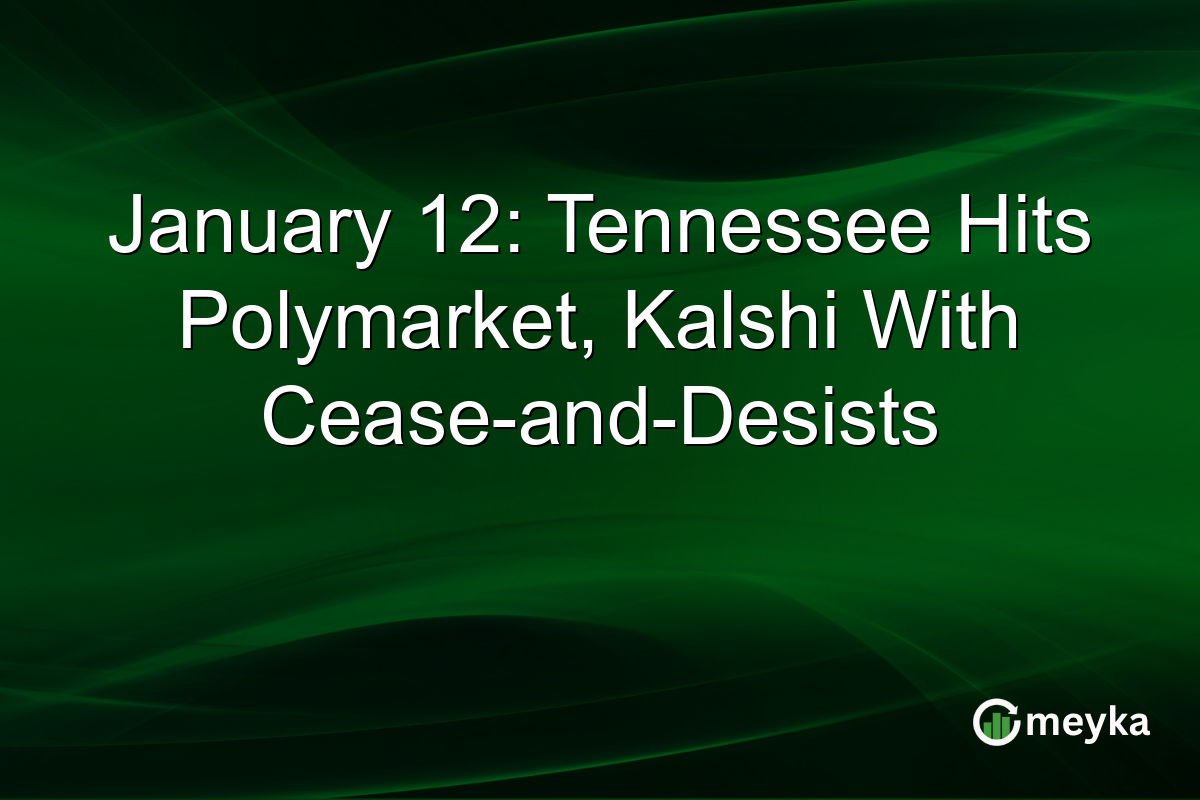 January 12: Tennessee Hits Polymarket, Kalshi With Cease-and-Desists