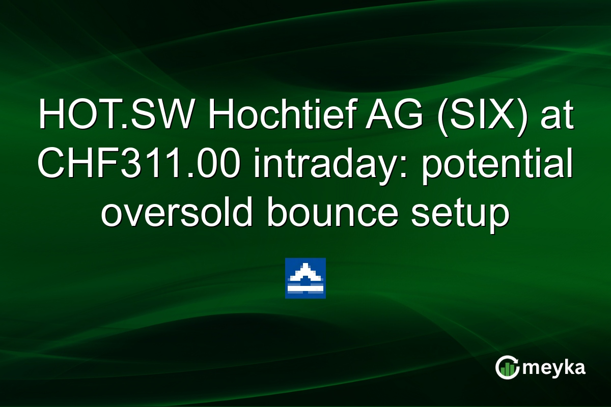 HOT.SW Hochtief AG (SIX) at CHF311.00 intraday: potential oversold bounce setup
