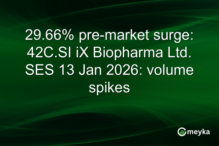 29.66% pre-market surge: 42C.SI iX Biopharma Ltd. SES 13 Jan 2026: volume spikes