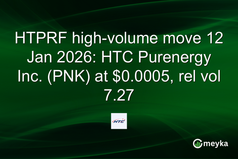 HTPRF high-volume move 12 Jan 2026: HTC Purenergy Inc. (PNK) at $0.0005, rel vol 7.27