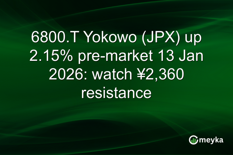6800.T Yokowo (JPX) up 2.15% pre-market 13 Jan 2026: watch ¥2,360 resistance