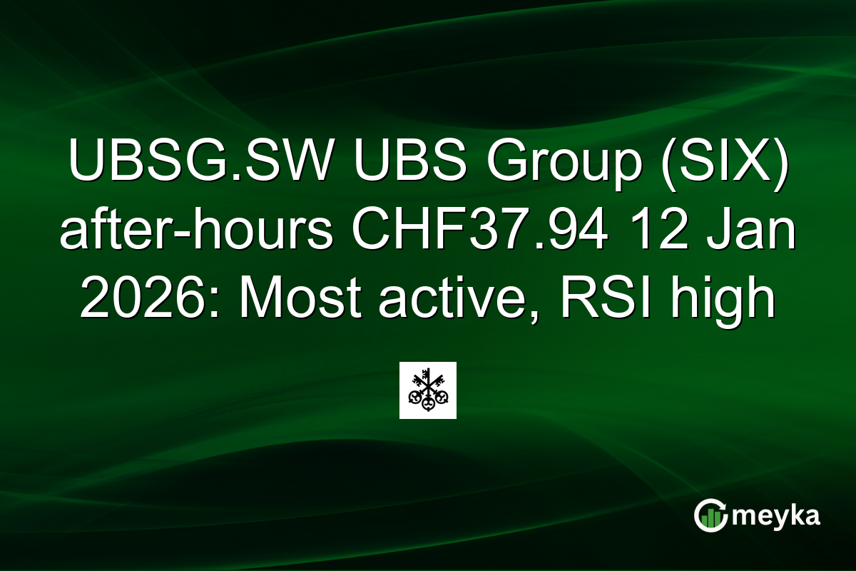 UBSG.SW UBS Group (SIX) after-hours CHF37.94 12 Jan 2026: Most active, RSI high