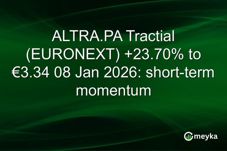 ALTRA.PA Tractial (EURONEXT) +23.70% to €3.34 08 Jan 2026: short-term momentum