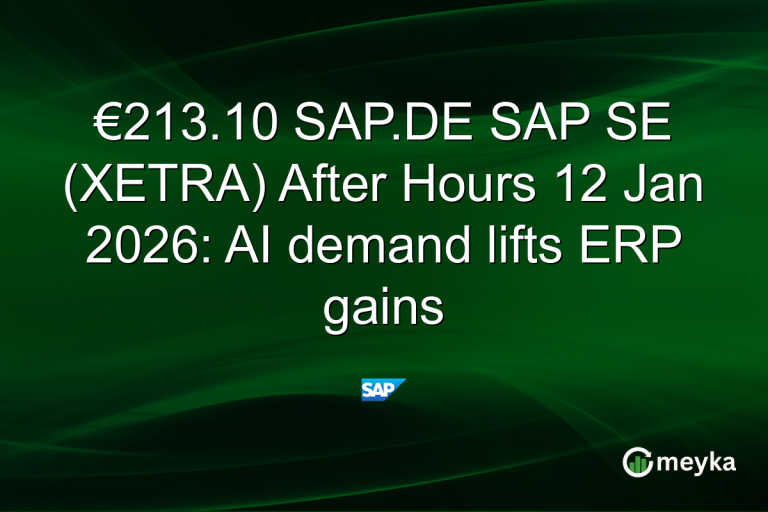 €213.10 SAP.DE SAP SE (XETRA) After Hours 12 Jan 2026: AI demand lifts ERP gains