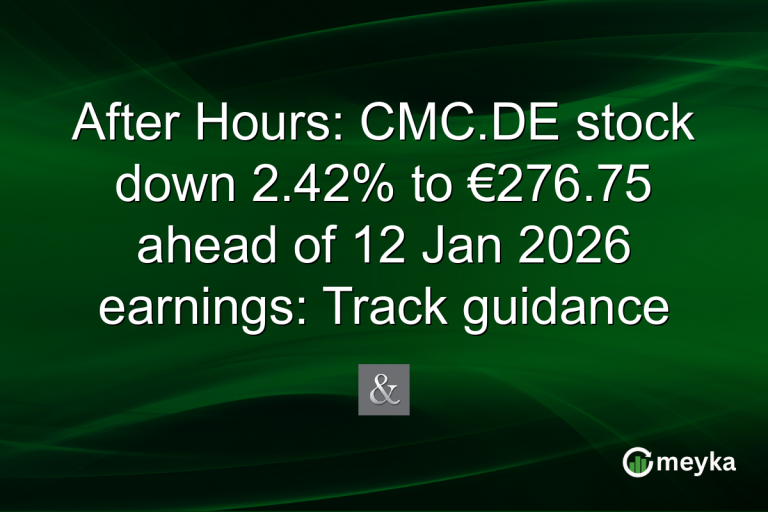 After Hours: CMC.DE stock down 2.42% to €276.75 ahead of 12 Jan 2026 earnings: Track guidance