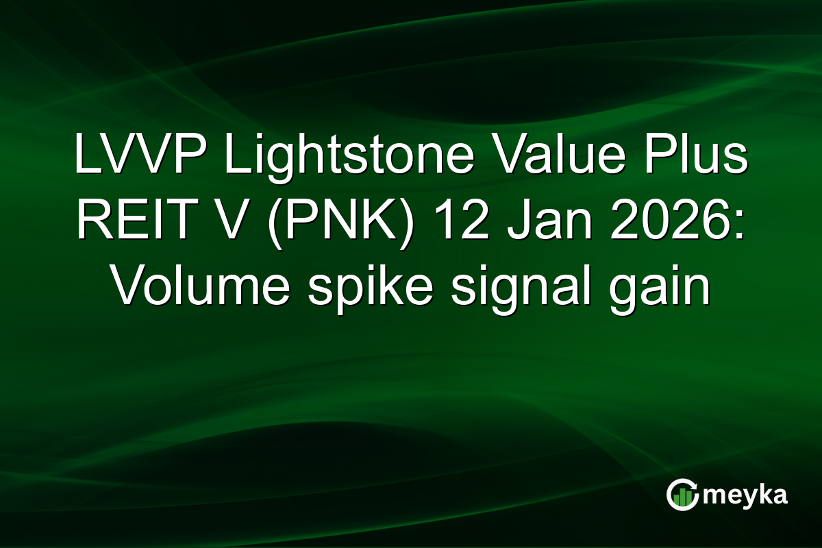 LVVP Lightstone Value Plus REIT V (PNK) 12 Jan 2026: Volume spike signal gain
