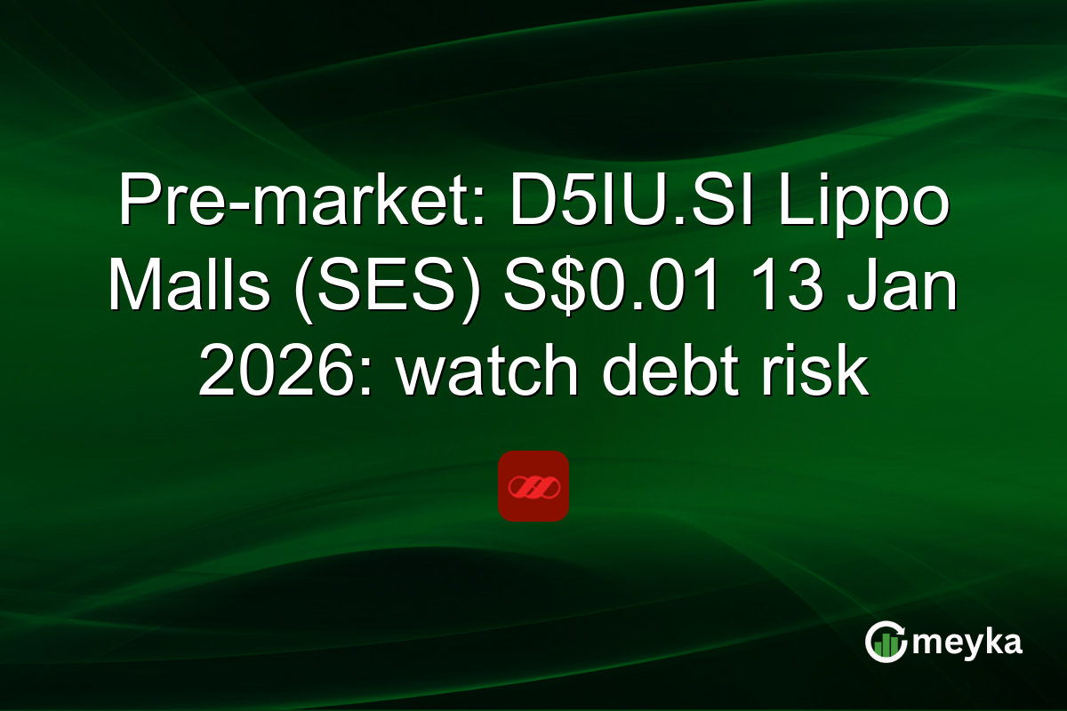 Pre-market: D5IU.SI Lippo Malls (SES) S$0.01 13 Jan 2026: watch debt risk