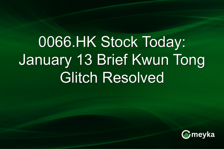 0066.HK Stock Today: January 13 Brief Kwun Tong Glitch Resolved