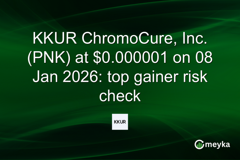KKUR ChromoCure, Inc. (PNK) at $0.000001 on 08 Jan 2026: top gainer risk check
