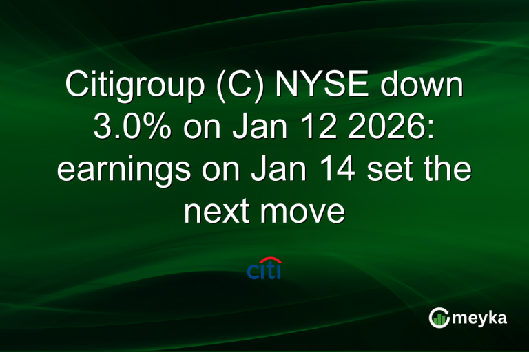 Citigroup (C) NYSE down 3.0% on Jan 12 2026: earnings on Jan 14 set the next move