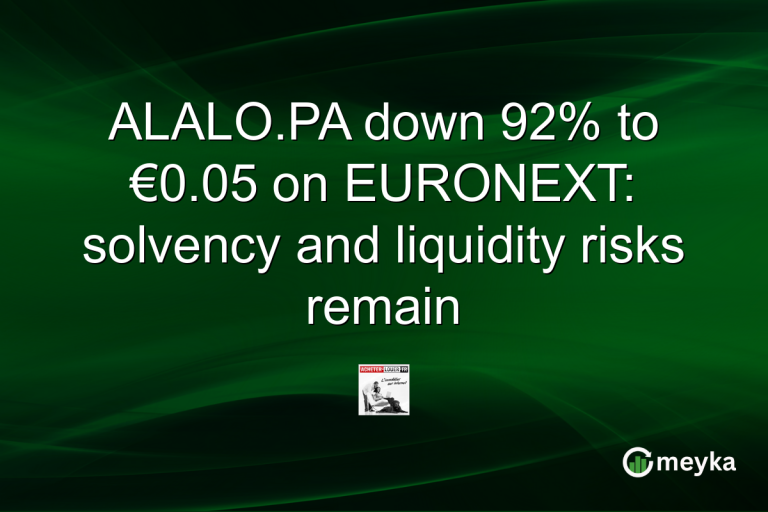 ALALO.PA down 92% to €0.05 on EURONEXT: solvency and liquidity risks remain