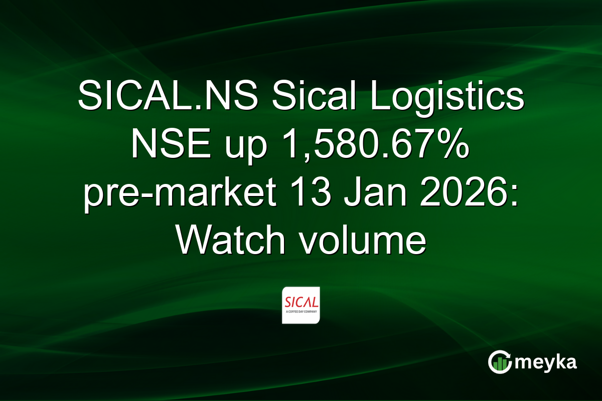 SICAL.NS Sical Logistics NSE up 1,580.67% pre-market 13 Jan 2026: Watch volume