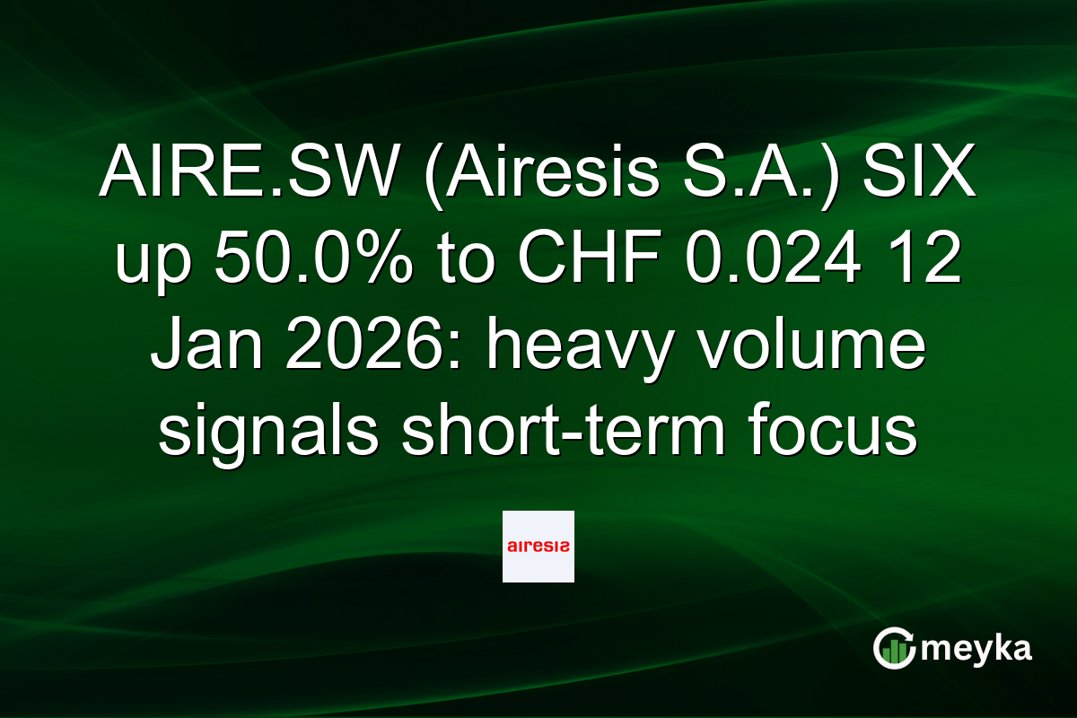 AIRE.SW (Airesis S.A.) SIX up 50.0% to CHF 0.024 12 Jan 2026: heavy volume signals short-term focus