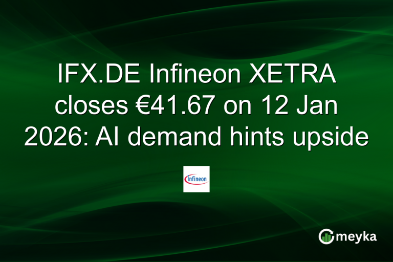 IFX.DE Infineon XETRA closes €41.67 on 12 Jan 2026: AI demand hints upside