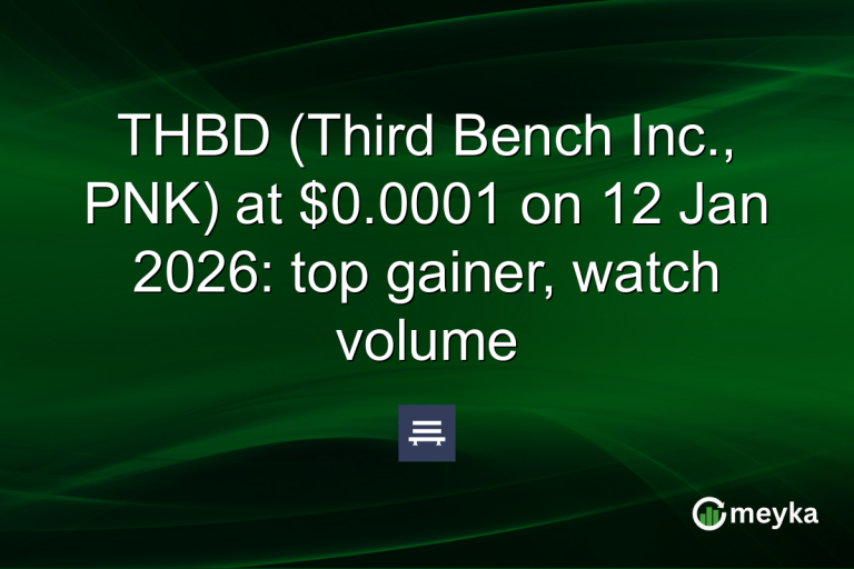 THBD (Third Bench Inc., PNK) at $0.0001 on 12 Jan 2026: top gainer, watch volume