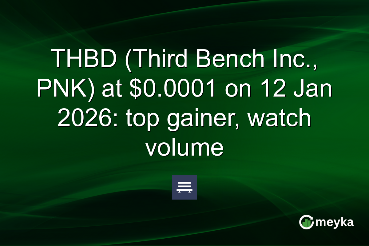 THBD (Third Bench Inc., PNK) at $0.0001 on 12 Jan 2026: top gainer, watch volume
