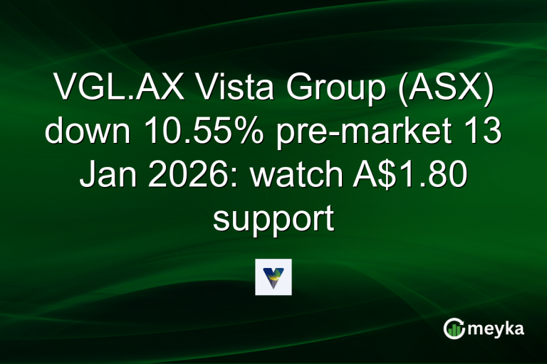 VGL.AX Vista Group (ASX) down 10.55% pre-market 13 Jan 2026: watch A$1.80 support